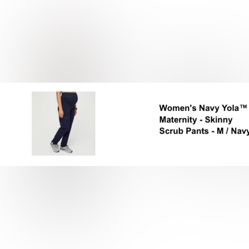NWOT FIGS maternity yola skinny scrub pants size medium, navy